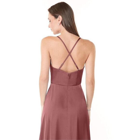 ✨AZAZIE MINA STRETCH SATIN LiGHT PINK DRESS✨ - Picture 4 of 10